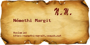 Némethi Margit névjegykártya
